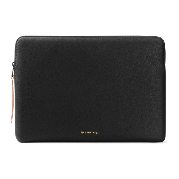 Comfyable Slim Protective Laptop Sleeve Compatible for ALL 13 inch 14 inch 16inch MacBook Pro MacBook Air PU Leather Bag for Mac Pebbled Black