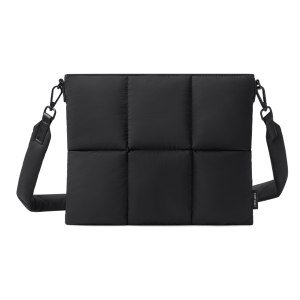 Comfyable Puffy Tablet Sleeve Bag, Compatible with 11-inch iPad Pro M4 and iPad Air 11-inch M2 2024, Quilted Cute Carrying Tablet Pouch with Shoulder Strap, Black