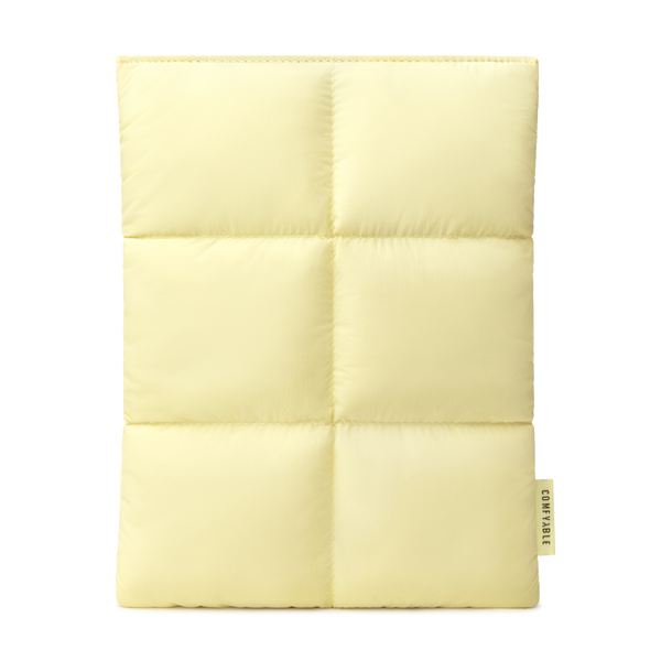Puffy Tablet Sleeve 7-8 Inch Compatible for iPad mini 7 2024 A17 Pro, Mini 6 2021 A15, Quilted Puffer Tablet Carrying Case for Women Men, Butter Yellow
