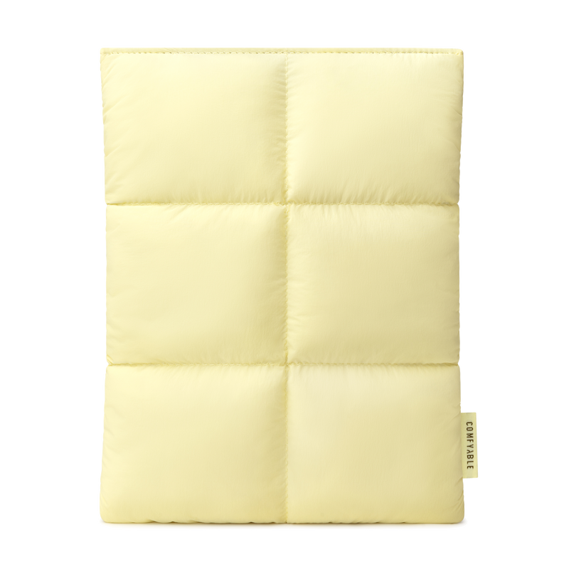 Puffy Tablet Sleeve 7-8 Inch Compatible for iPad mini 7 2024 A17 Pro, Mini 6 2021 A15, Quilted Puffer Tablet Carrying Case for Women Men, Butter Yellow