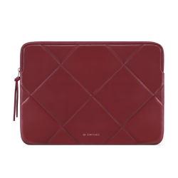 Slim Cute Quilted Faux Leather Laptop SLEEVE Carrying Case for Women, Computer Bag for MacBook Air M2 M1, MacBook Pro 13 Inch 14 Inch, Burgundy