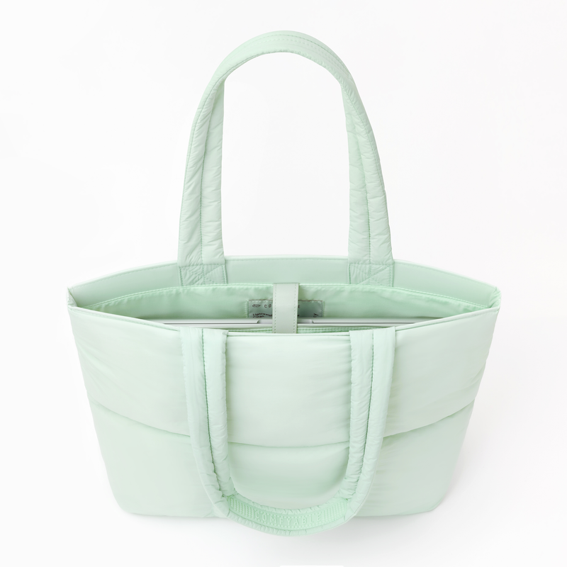 lululemon puffer tote bag Work Tote Bag for Women, Puffer Nylon Purse with Laptop Compartment, Large Shoulder Bag for Travel, School, 15 16 Inch, MINT