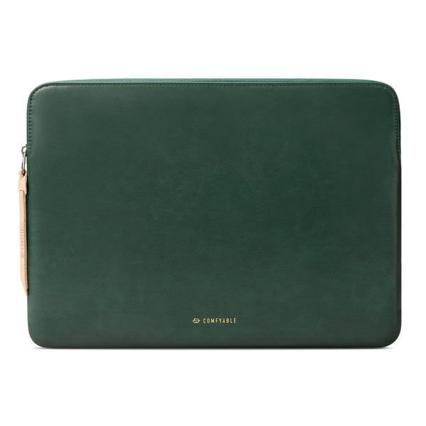 Slim Protective Laptop Sleeve Fit for All MacBook Air 15In & 13inch/ 14inch/ 16inch MacBook Pro , PU Leather Bag Waterproof Computer Case, Midnight Green