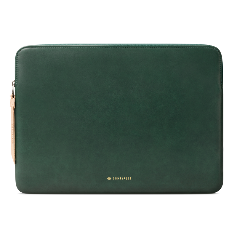 Slim Protective Laptop Sleeve Fit for All MacBook Air 15In & 13inch/ 14inch/ 16inch MacBook Pro , PU Leather Bag Waterproof Computer Case, Midnight Green