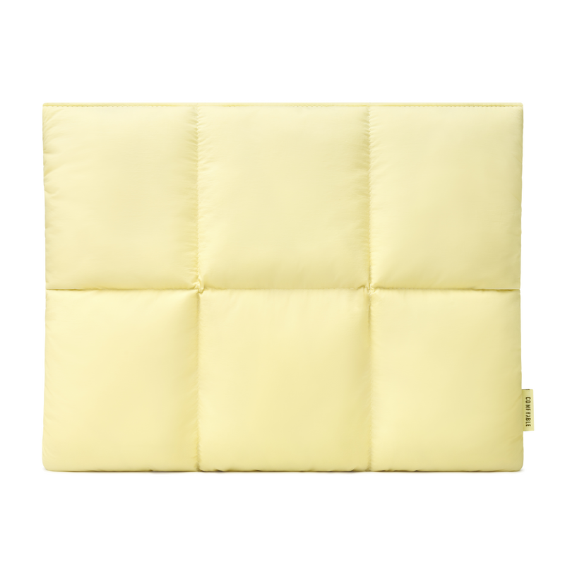 Puffy Laptop Sleeve 13 Inch 14 Inch, Quilted Puffer Laptop Carrying Pillow Case for MacBook Air M4 M3 M2 M1, MacBook Pro 13 Inch 14 Inch M4 M3 M2 M1, Butter Yellow