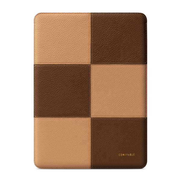 Laptop Sleeve 13Inch Precisely Fit for MacBook Pro 13-in M2 M1 & Mac Air 13-in M4 M3 M2 M1, Genuine Leather Protective Cover Case, Camel & Chocolate