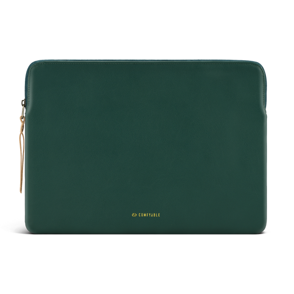 Slim Protective Laptop Sleeve Fit for All MacBook Air 15in & 13in/ 14inch/ 16inch MacBook Pro , PU Leather Bag Waterproof Computer Case - Green