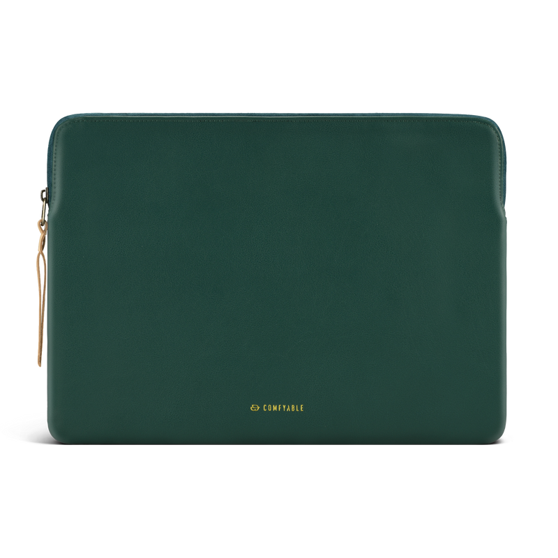 Slim Protective Laptop Sleeve Fit for All MacBook Air 15in & 13in/ 14inch/ 16inch MacBook Pro , PU Leather Bag Waterproof Computer Case - Green