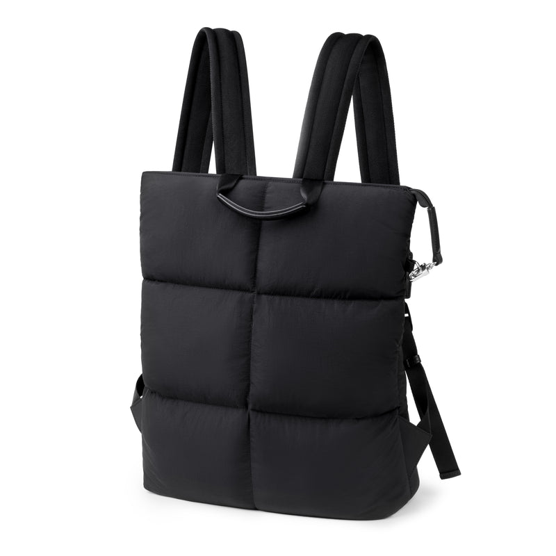 Comfyable Puffy Laptop Backpack for Men and Women, Everyday Computer Backpack Compatible with 16" MacBook Pro M4, Water-Resistant Dayback for Work, College, and Travel, PFAS Free, Black