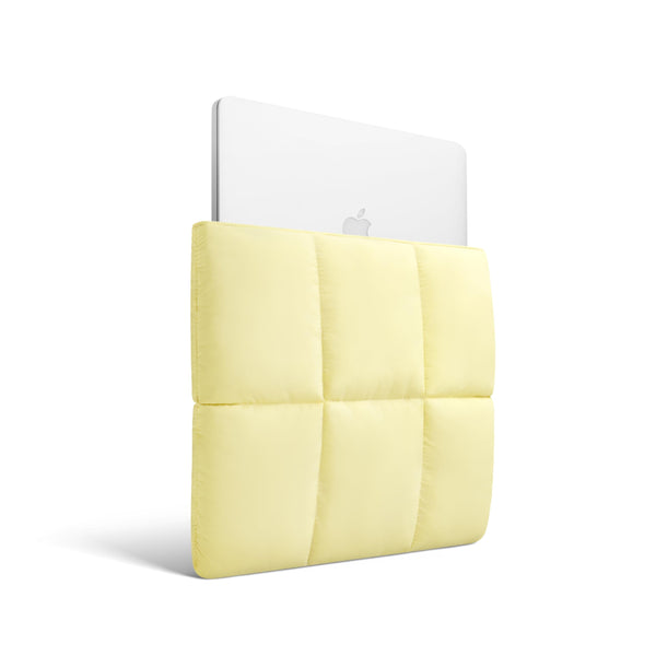 Puffy Laptop Sleeve 13 Inch 14 Inch, Quilted Puffer Laptop Carrying Pillow Case for MacBook Air M4 M3 M2 M1, MacBook Pro 13 Inch 14 Inch M4 M3 M2 M1, Butter Yellow