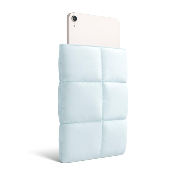 Puffy Tablet Sleeve 7-8 Inch Compatible for iPad mini 7 2024 A17 Pro, Mini 6 2021 A15, Quilted Puffer Tablet Carrying Case for Women Men, ice blue