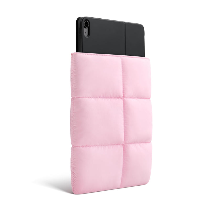 Puffy Tablet Sleeve Compatible for  11 Inch iPad Pro M4, iPad Air M3 2025, iPad mini 7 2024 A17 Pro, Mini 6 2021 A15, Quilted Puffer Tablet Carrying Case, Pink