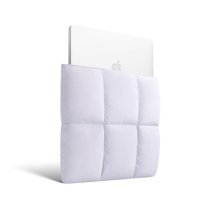 Puffy Laptop Sleeve 13 Inch 14 Inch, Quilted Puffer Laptop Carrying Pillow Case for MacBook Air M4 M3 M2 M1, MacBook Pro 13 Inch 14 Inch M4 M3 M2 M1, Lavender
