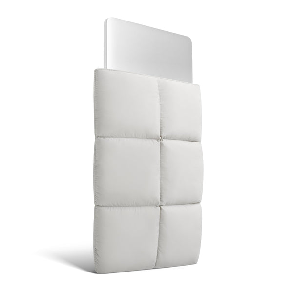 Puffy Laptop Sleeve 13 Inch 14 Inch, Quilted Puffer Laptop Carrying Pillow Case for MacBook Air M4 M3 M2 M1, MacBook Pro 13 Inch 14 Inch M4 M3 M2 M1, light gray