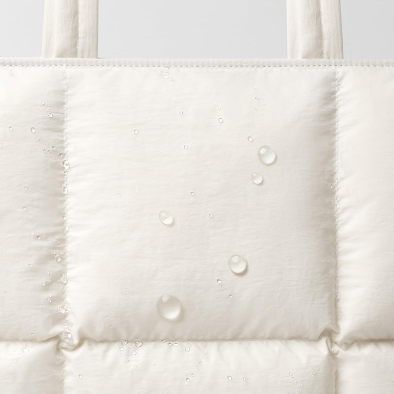 Puffy Laptop Bag Compatible for 13 Inch 14 Inch MacBook Pro/Air, Lightweight Puffer Handbag for Women with Laptop Compartment, Quilted Anti-Slip Shoulder Bag for Work, Travel, College, Rice