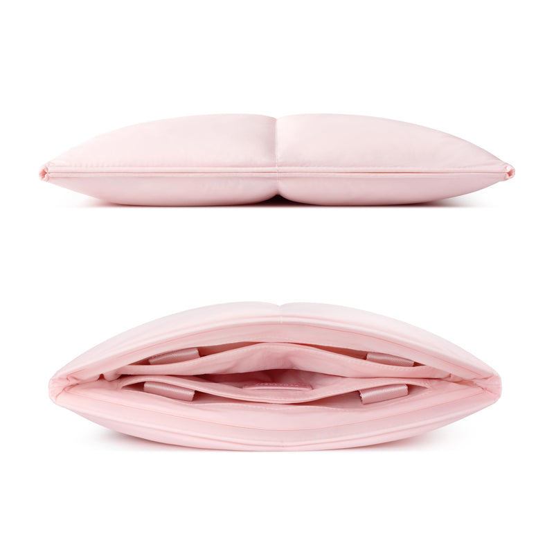 Puffy Laptop Sleeve 13 14 Inch, Quilted Puffer Laptop Carrying Case with Handle, Pillow Case Compatible for MacBook Air M4 2025, MacBook Pro M4 Pro/Max, Light Pink