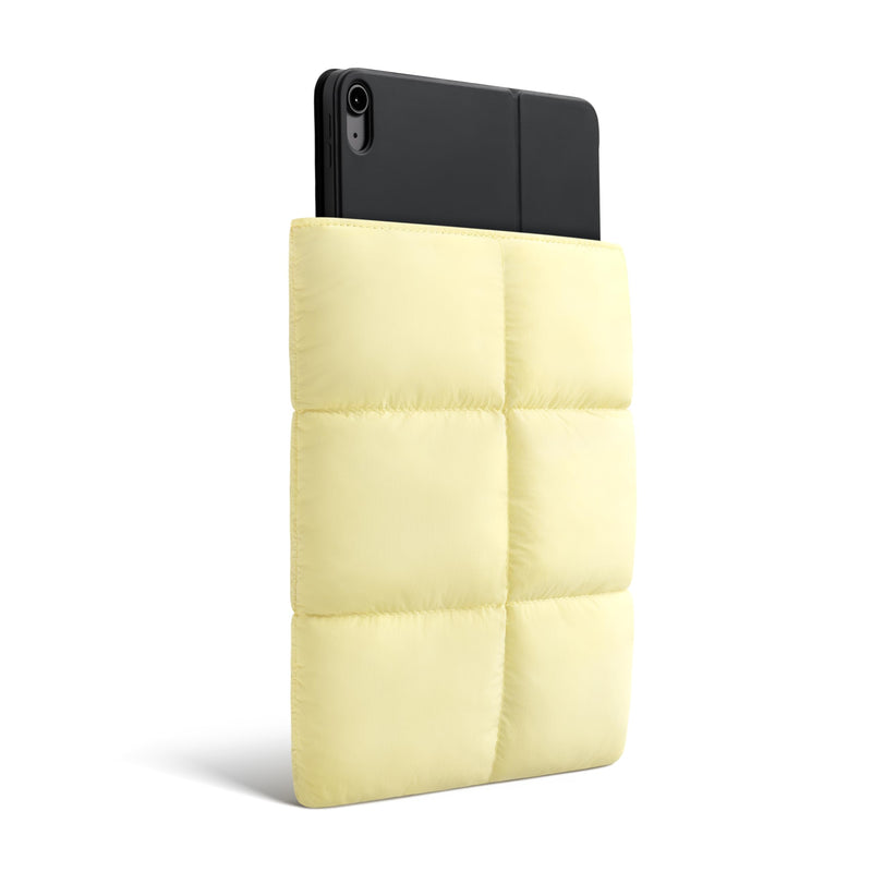 Puffy Tablet Sleeve Compatible for  11 Inch iPad Pro M4, iPad Air M3 2025, iPad mini 7 2024 A17 Pro, Mini 6 2021 A15, Quilted Puffer Tablet Carrying Case, Butter Yellow