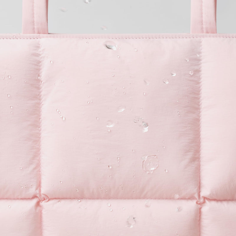 Puffy Laptop Bag Compatible for 13 Inch 14 Inch MacBook Pro/Air, Lightweight Puffer Handbag for Women with Laptop Compartment, Quilted Anti-Slip Shoulder Bag for Work, Travel, College, Light Pink