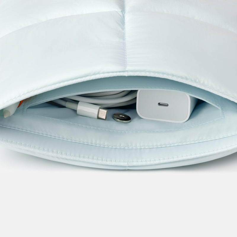 Puffy Tablet Sleeve Compatible for  11 Inch iPad Pro M4, iPad Air M3 2025, iPad mini 7 2024 A17 Pro, Mini 6 2021 A15, Quilted Puffer Tablet Carrying Case, ice blue