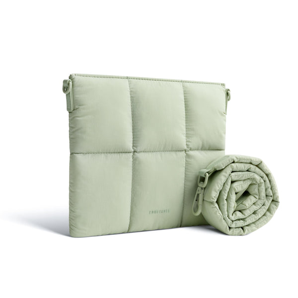 Comfyable Puffer Crossbody Bag, Quilted Puffy Cross Body Purse, Mini Small Pouch, Nylon, Sage