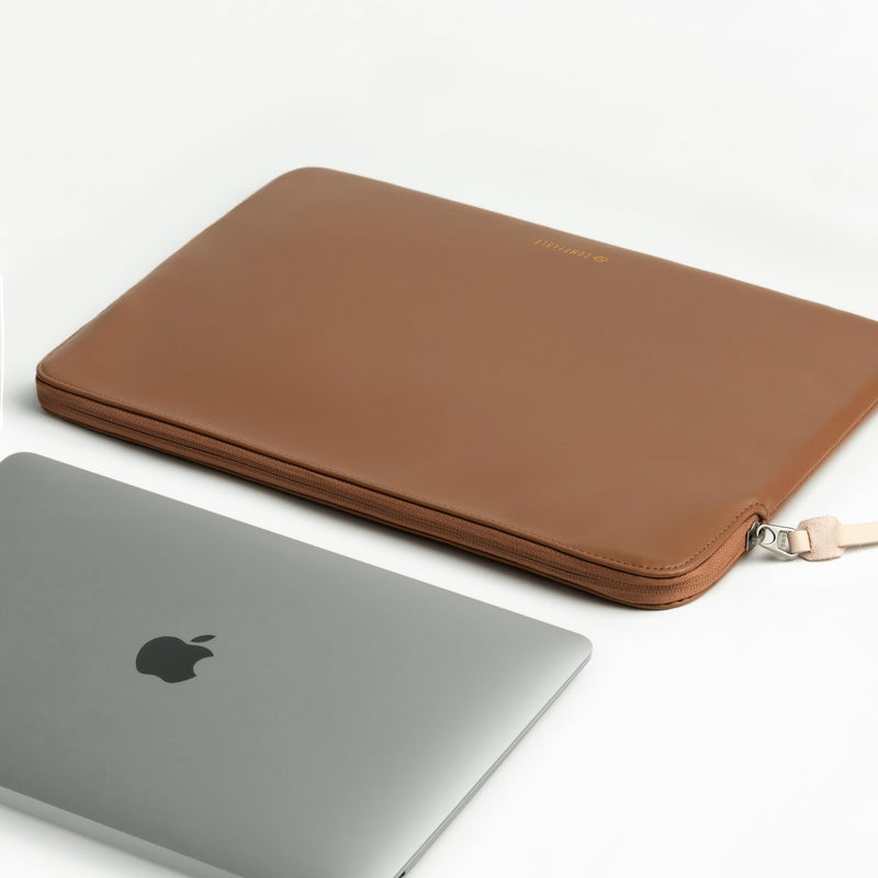 Slim Protective Laptop Sleeve Fit for All MacBook Air& 13inch/ 14inch/ 16inch MacBook Pro , PU Leather Bag Waterproof Computer Case