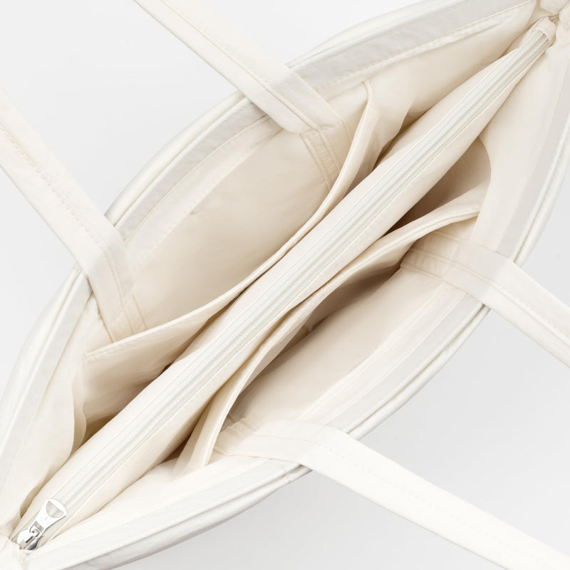 Puffy Laptop Bag Compatible for 13 Inch 14 Inch MacBook Pro/Air, Lightweight Puffer Handbag for Women with Laptop Compartment, Quilted Anti-Slip Shoulder Bag for Work, Travel, College, Rice