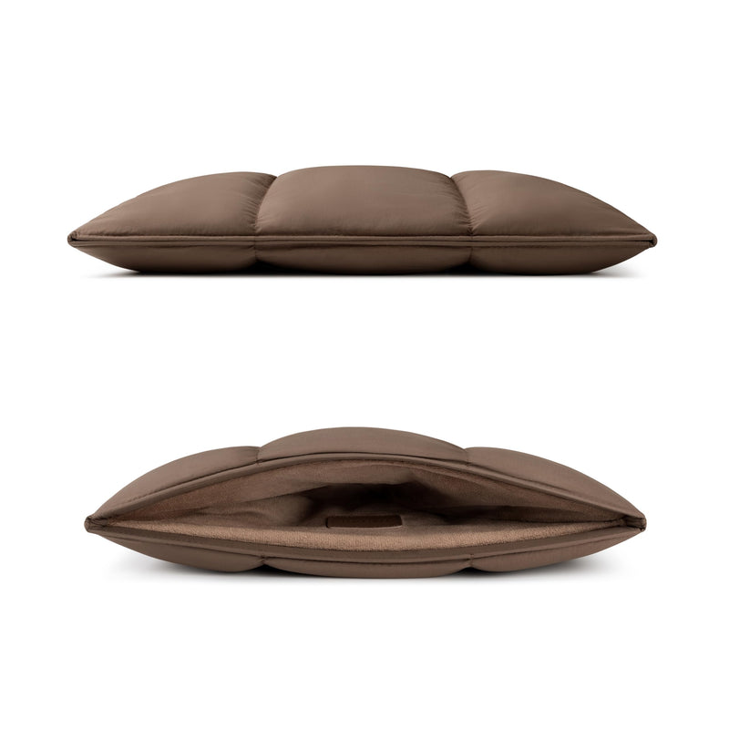 Puffy Laptop Sleeve 13 Inch 14 Inch, Quilted Puffer Laptop Carrying Pillow Case for MacBook Air M4 M3 M2 M1, MacBook Pro 13 Inch 14 Inch M4 M3 M2 M1, Mocha Brown