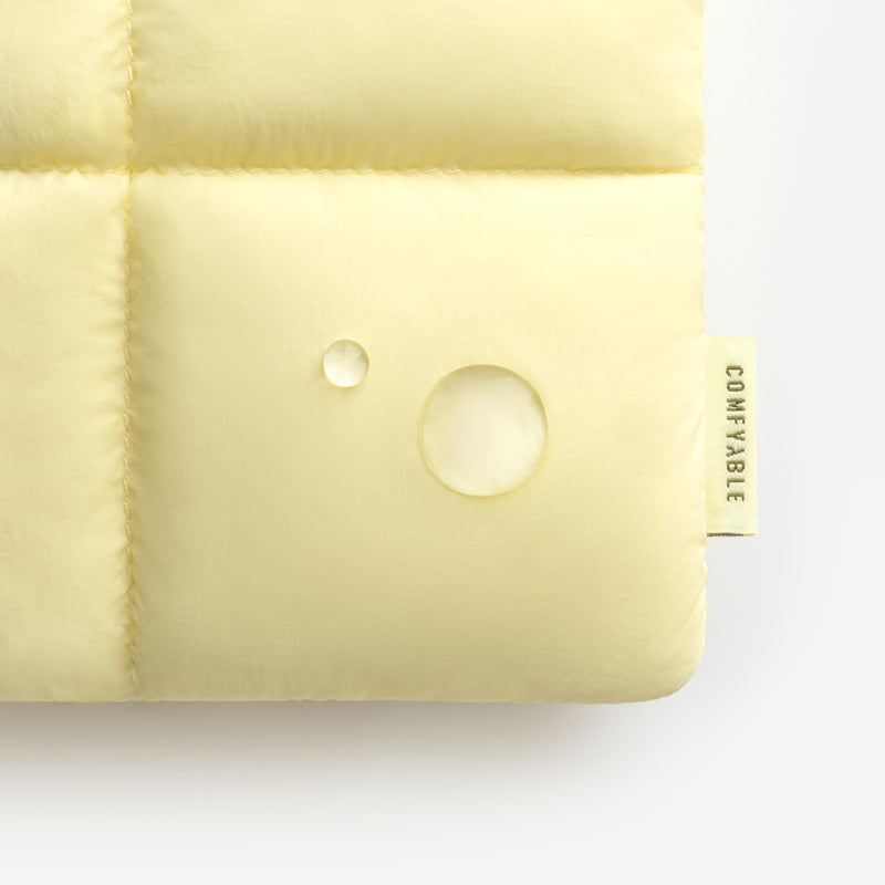 Puffy Tablet Sleeve 7-8 Inch Compatible for iPad mini 7 2024 A17 Pro, Mini 6 2021 A15, Quilted Puffer Tablet Carrying Case for Women Men, Butter Yellow