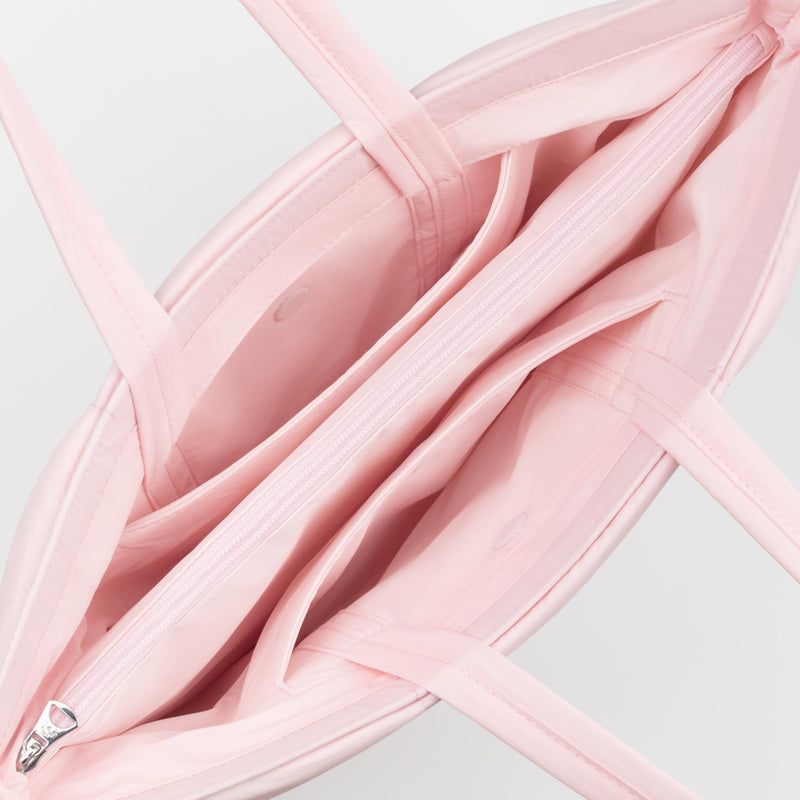 Puffy Laptop Bag Compatible for 13 Inch 14 Inch MacBook Pro/Air, Lightweight Puffer Handbag for Women with Laptop Compartment, Quilted Anti-Slip Shoulder Bag for Work, Travel, College, Light Pink