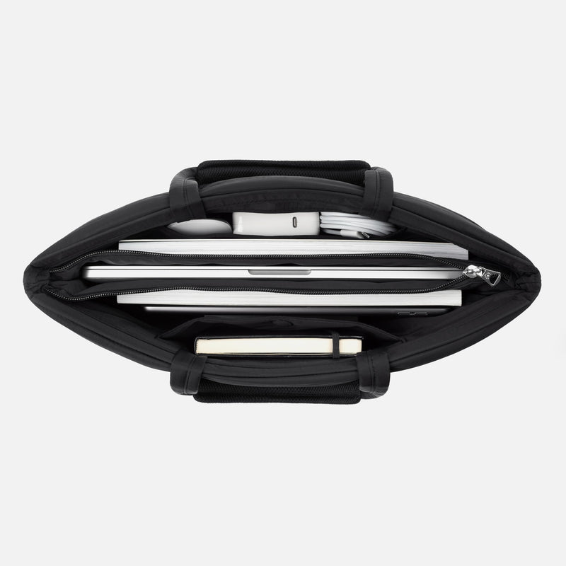 Puffy Laptop Bag Compatible for 13 Inch 14 Inch MacBook Pro/Air, Lightweight Puffer Handbag for Women with Laptop Compartment, Quilted Anti-Slip Shoulder Bag for Work, Travel, College, Black