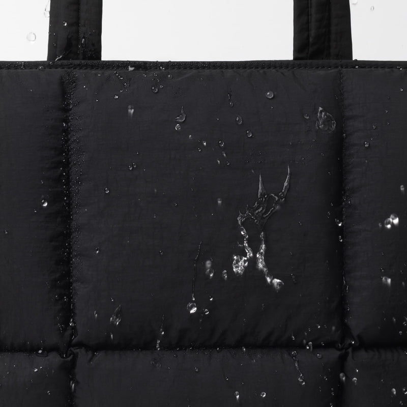 Puffy Laptop Bag Compatible for 13 Inch 14 Inch MacBook Pro/Air, Lightweight Puffer Handbag for Women with Laptop Compartment, Quilted Anti-Slip Shoulder Bag for Work, Travel, College, Black