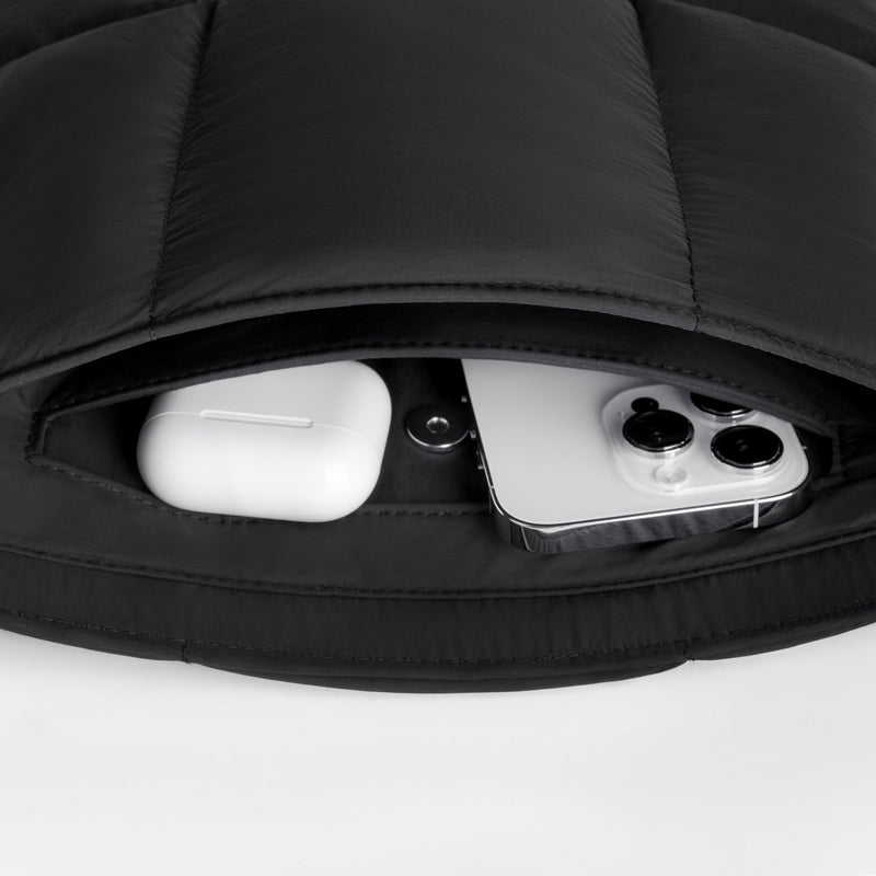 Comfyable Puffy Tablet Sleeve Bag, Compatible with 11-inch iPad Pro M4 and iPad Air 11-inch M2 2024, Quilted Cute Carrying Tablet Pouch with Shoulder Strap, Black