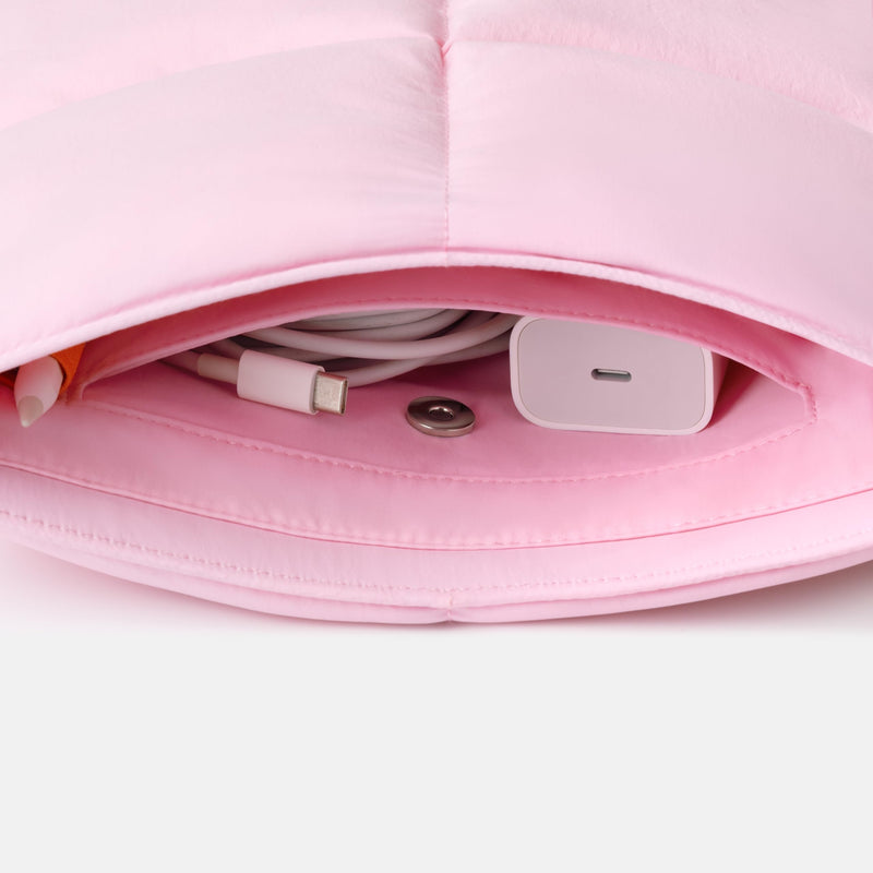 Puffy Tablet Sleeve Compatible for  11 Inch iPad Pro M4, iPad Air M3 2025, iPad mini 7 2024 A17 Pro, Mini 6 2021 A15, Quilted Puffer Tablet Carrying Case, Pink