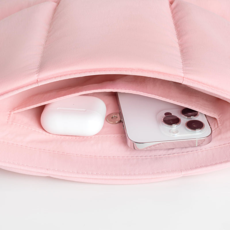 Comfyable Puffy 9-11 Inch Tablet Sleeve Bag Compatible for 11 Inch iPad Pro M4, iPad Air M3 2025 with Magic Keyboard, Quilted Puffer Tablet Carrying Case for Women Men, Pink