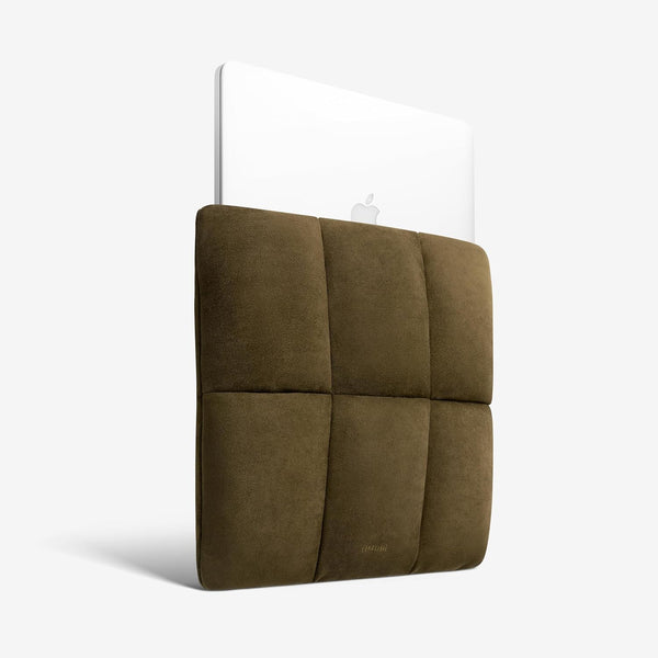 Puffy Laptop Sleeve 13 Inch 14 Inch, Quilted Puffer Laptop Case for Women, Pillow Case for MBA M2 M1, MacBook Pro 13" 14", 13 in 14in Faux Suede Cover
