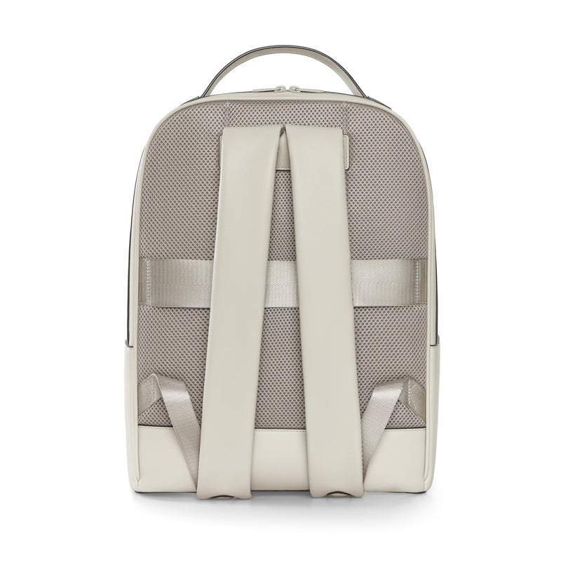 Comfyable x Edition Premium Vegan Leather Backpack for 13" 14" 15" 16" Laptops, Business Trip Backpack with Trolley Strap & YKK Zipper, Water-repellent Durable Bag for Men Women, Daypack for Work, LIGHT BEIGE