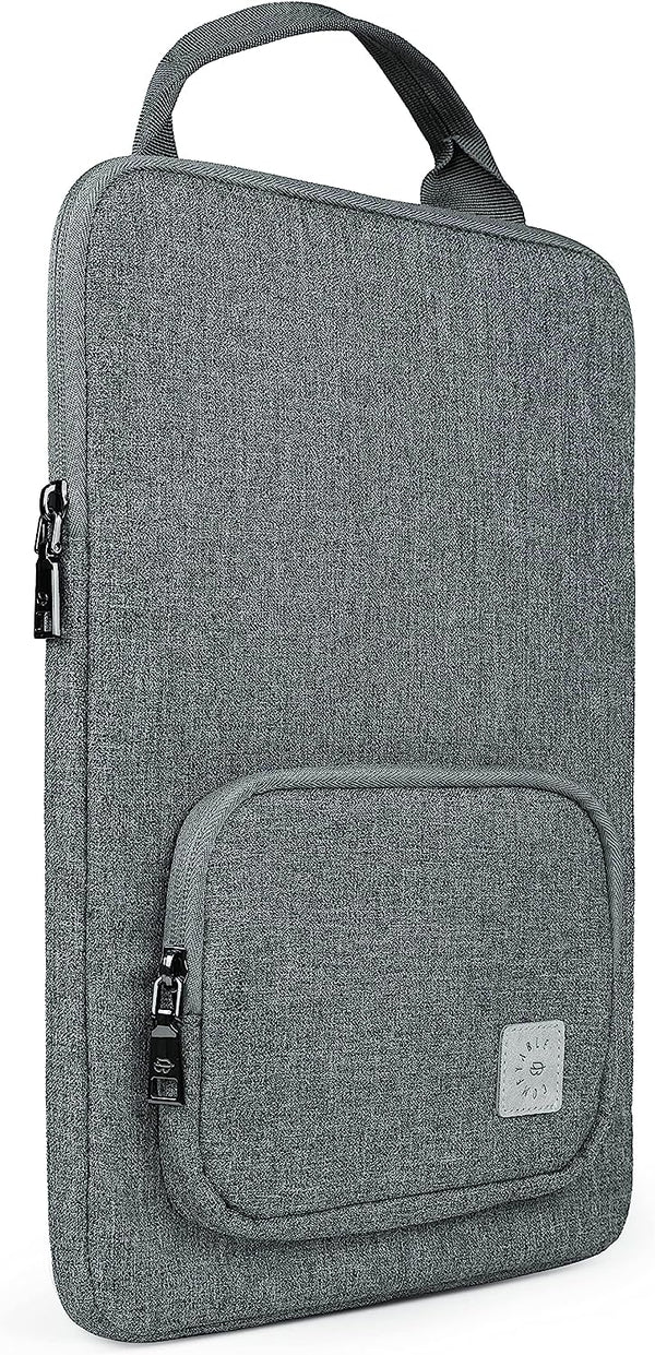 Laptop Sleeve 14 Inch Compatible for MacBook Pro 14-in M2 M1/ All 13-13.3in MacBook Air& MacBook Pro with Accessory Pocket and Handle - Grey