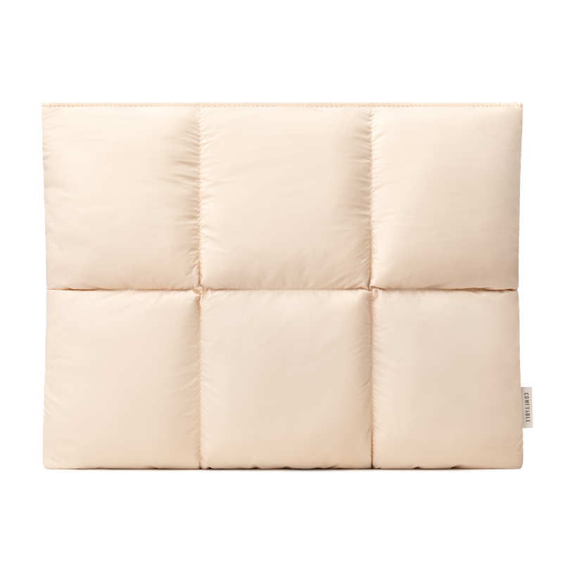 Puffy Laptop Sleeve 13 Inch 14 Inch, Quilted Puffer Laptop Carrying Case, Pillow Case Compatible with MacBook Air M4 2025 M3 M2 M1, MacBook Pro M4 Pro/Max, Beige
