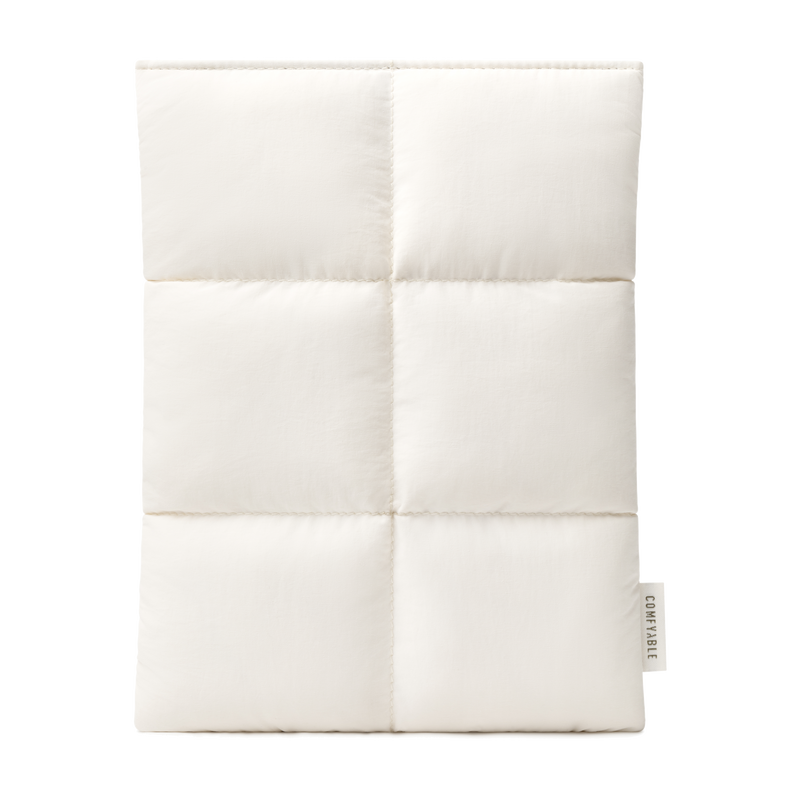 Puffy Tablet Sleeve 7-8 Inch Compatible for iPad mini 7 2024 A17 Pro, Mini 6 2021 A15, Quilted Puffer Tablet Carrying Case for Women Men, Rice