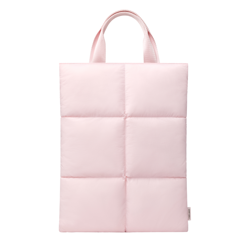 Puffy Laptop Sleeve 13 14 Inch, Quilted Puffer Laptop Carrying Case with Handle, Pillow Case Compatible for MacBook Air M4 2025, MacBook Pro M4 Pro/Max, Light Pink