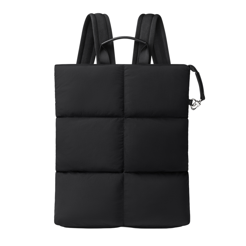 Comfyable Puffy Laptop Backpack for Men and Women, Everyday Computer Backpack Compatible with 16" MacBook Pro M4, Water-Resistant Dayback for Work, College, and Travel, PFAS Free, Black