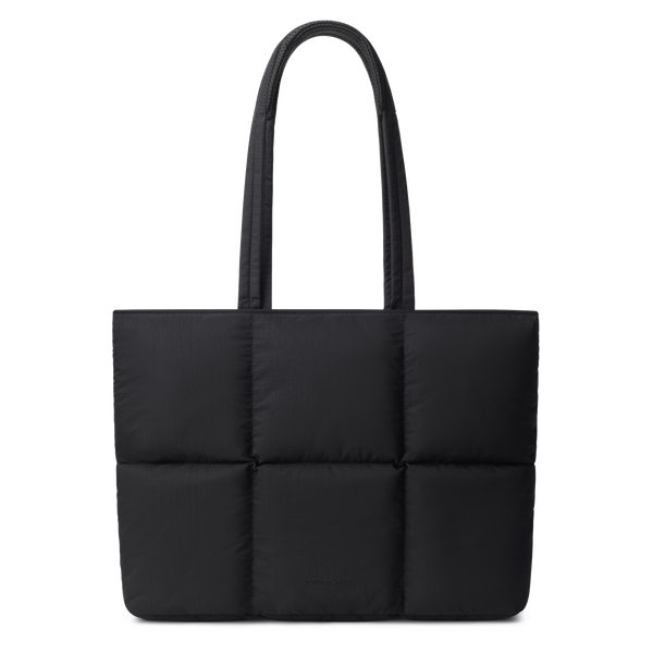 Puffy Laptop Bag Compatible for 13 Inch 14 Inch MacBook Pro/Air, Lightweight Puffer Handbag for Women with Laptop Compartment, Quilted Anti-Slip Shoulder Bag for Work, Travel, College, Black