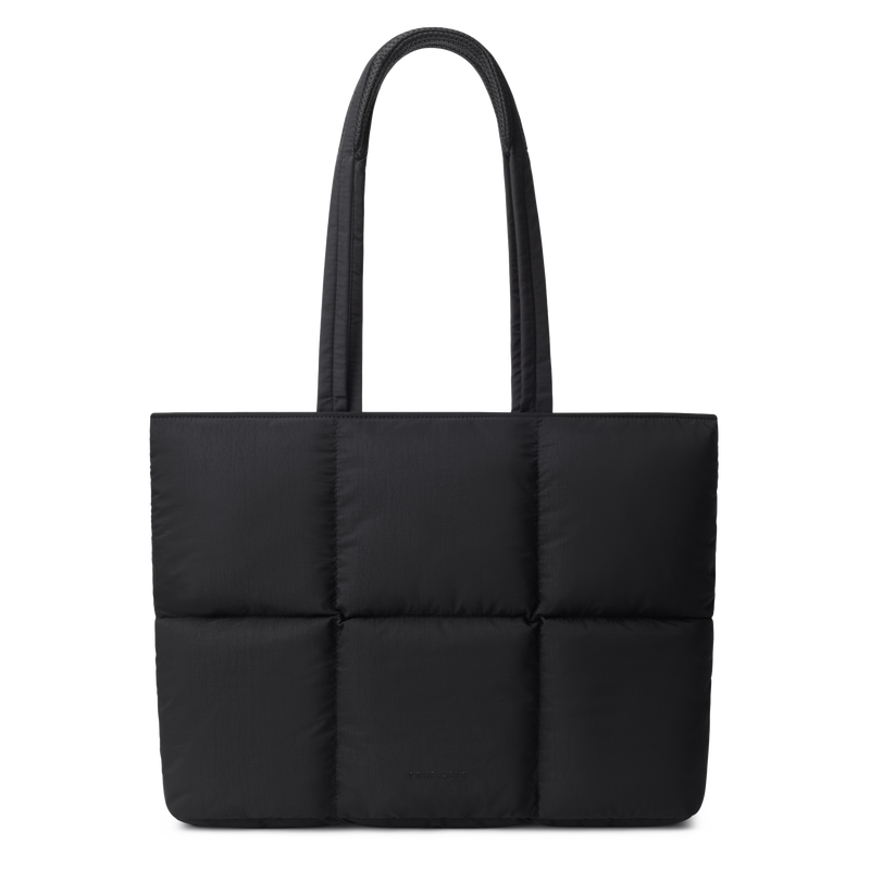 Puffy Laptop Bag Compatible for 13 Inch 14 Inch MacBook Pro/Air, Lightweight Puffer Handbag for Women with Laptop Compartment, Quilted Anti-Slip Shoulder Bag for Work, Travel, College, Black