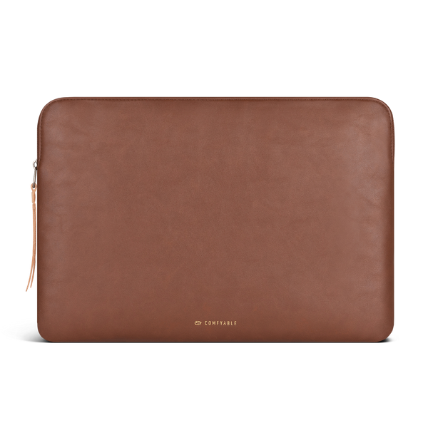 Slim Protective Laptop Sleeve Fit for All MacBook Air 15In & 13inch/ 14inch/ 16inch MacBook Pro , PU Leather Bag Waterproof Computer Case, Brown