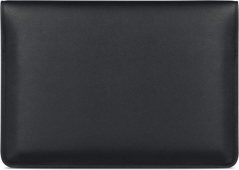 Laptop Sleeve Fit For 13 Inch MacBook Pro, MacBook Air M2 M1, 14-in MacBook Pro M2 M1, Faux Leather Envelope Portfolio Computer Case, Black Pebbled