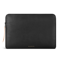 Slim Protective Laptop Sleeve Fit for All MacBook Air 15in & 13in/ 14inch/ 16inch MacBook Pro , PU Leather Bag Waterproof Computer Case - Black