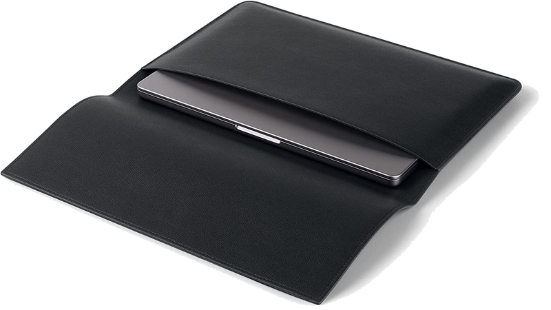Laptop Sleeve Fit For 13 Inch MacBook Pro, MacBook Air M2 M1, 14-in MacBook Pro M2 M1, Faux Leather Envelope Portfolio Computer Case, Black Pebbled