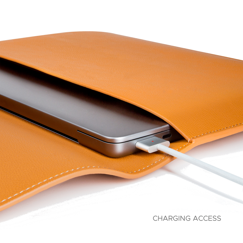 Laptop Sleeve 13-13.3 Inch Fit for 13 Inch MacBook Pro, MacBook Air M2 M1, 14-in MacBook Pro M2 M1, Faux Leather Envelope Portfolio Case, Golden Brown