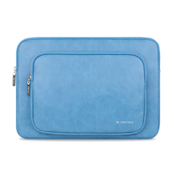 Laptop Sleeve Fit for 13-13.3 In MacBook Pro & MacBook Air, MacBook Pro 14-in M2 M1, Faux Leather Protective Case for Mac w/ Accessory Pocket, Blue