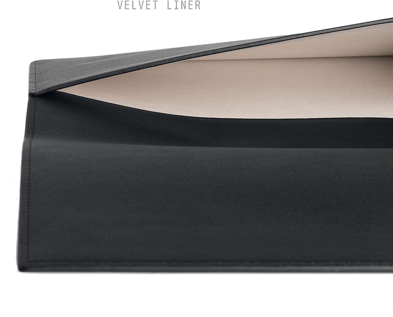 Laptop Sleeve Fit For 13 Inch MacBook Pro, MacBook Air M2 M1, 14-in MacBook Pro M2 M1, Faux Leather Envelope Portfolio Computer Case, Black Pebbled